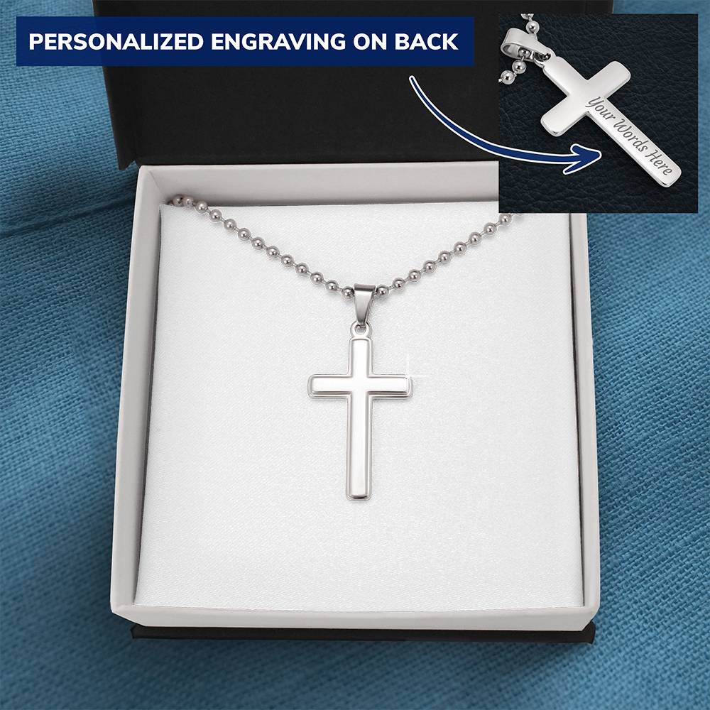NEW Personalized Cross with Military Style Ball Chain