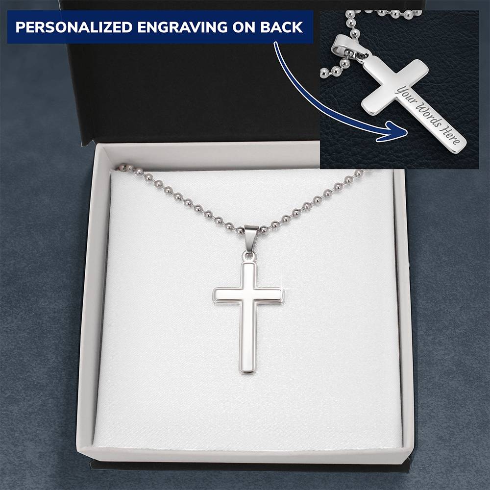 NEW Personalized Cross with Military Style Ball Chain