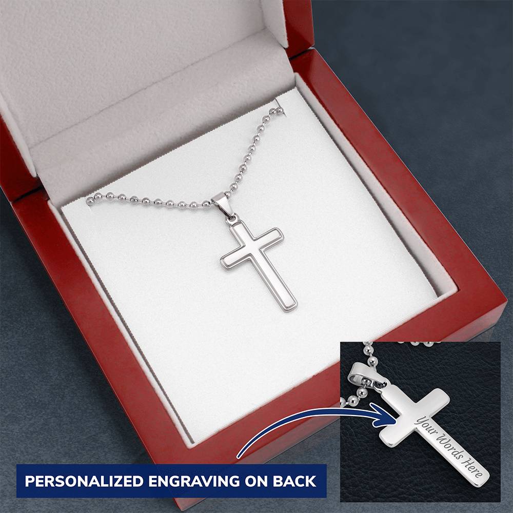 NEW Personalized Cross with Military Style Ball Chain