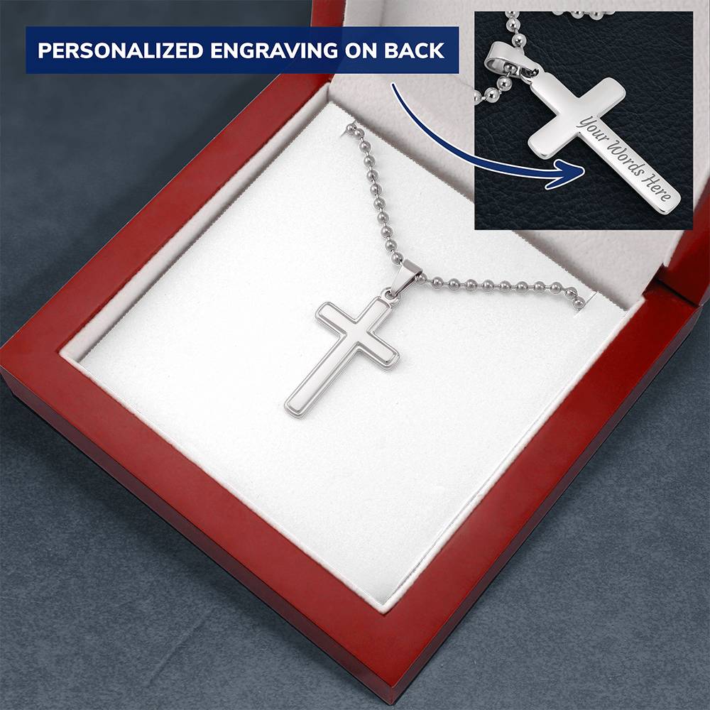 NEW Personalized Cross with Military Style Ball Chain