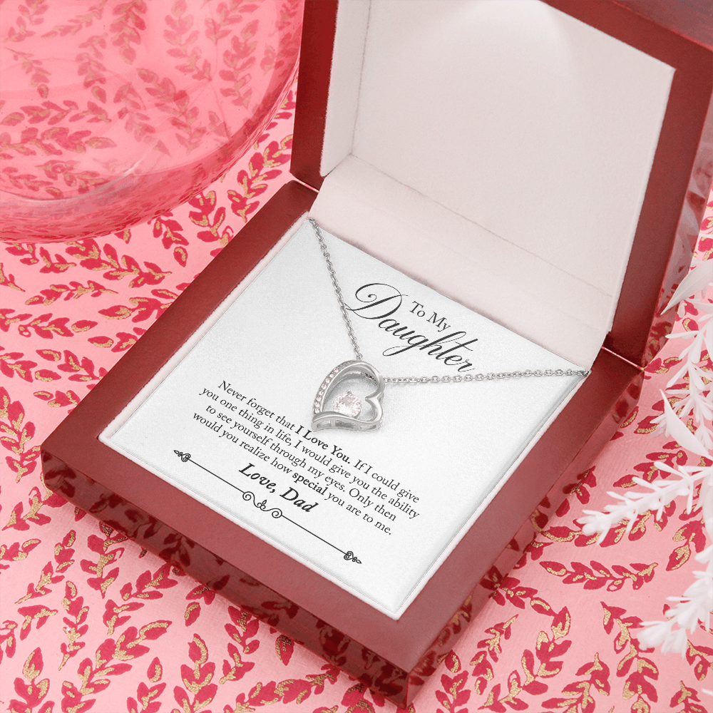 For Daughter Necklace - Never Forget That I Love You Forever Love - Silver