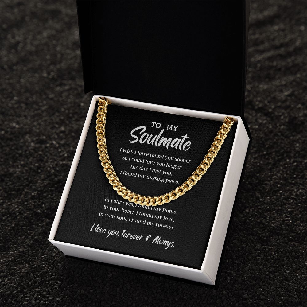 To My Soulmate Cuban Link Chain Necklace V2