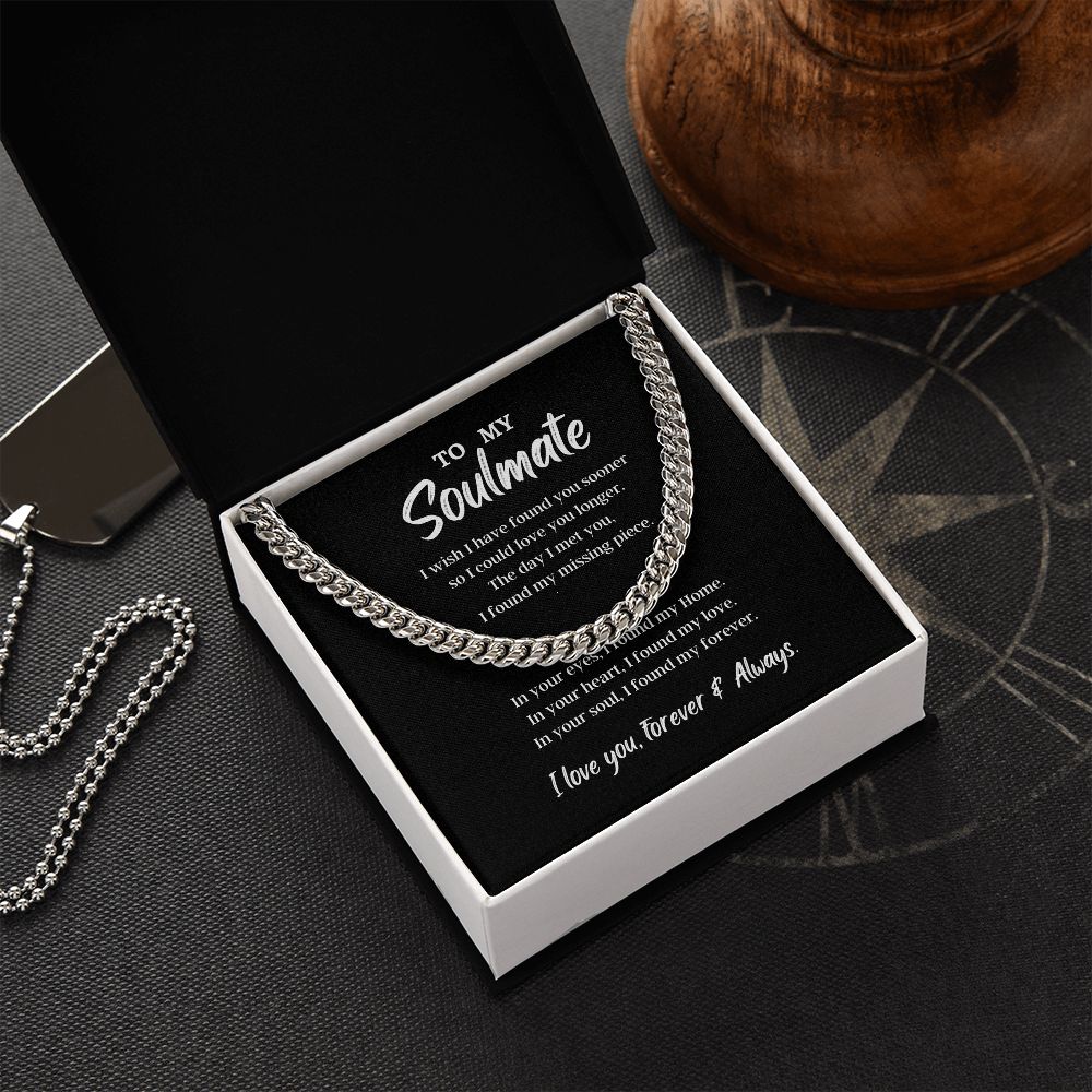 To My Soulmate Cuban Link Chain Necklace V2