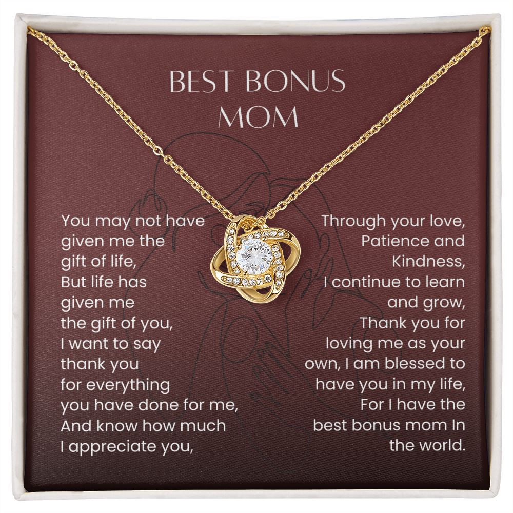 Best Bonus Mom Love Knot Necklace