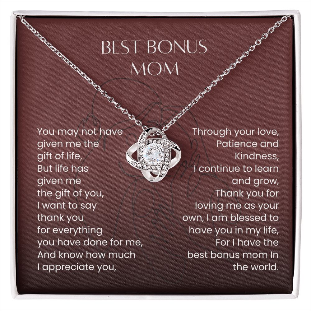 Best Bonus Mom Love Knot Necklace