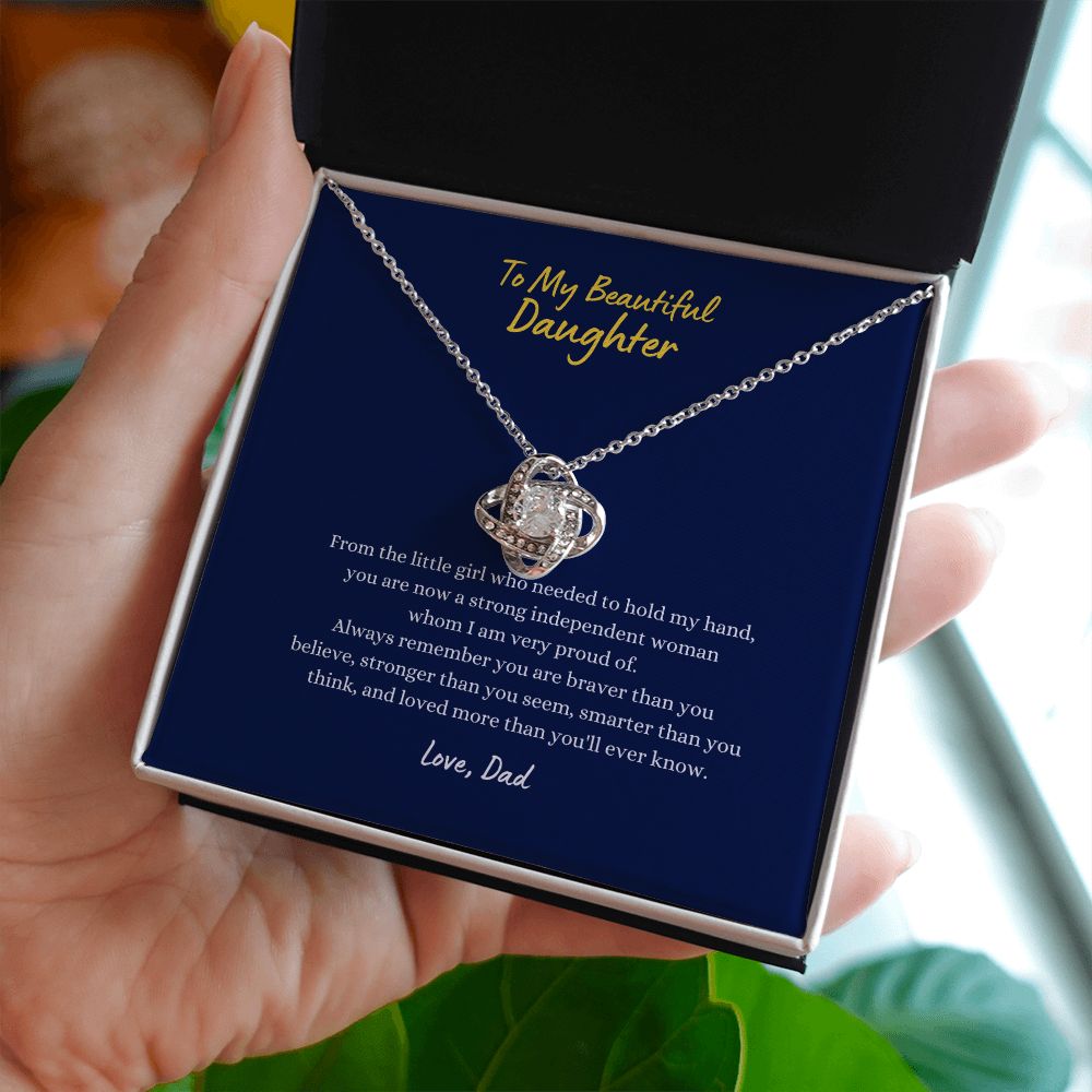 To My Beautiful Daughter, Love Dad - Love Knot Necklace