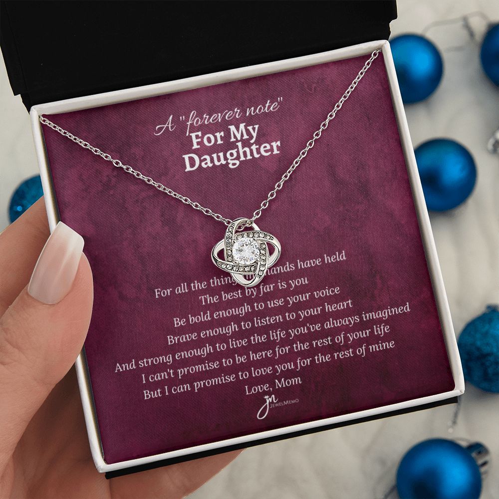 For My Daughther, Love Mom Love Knot Necklace