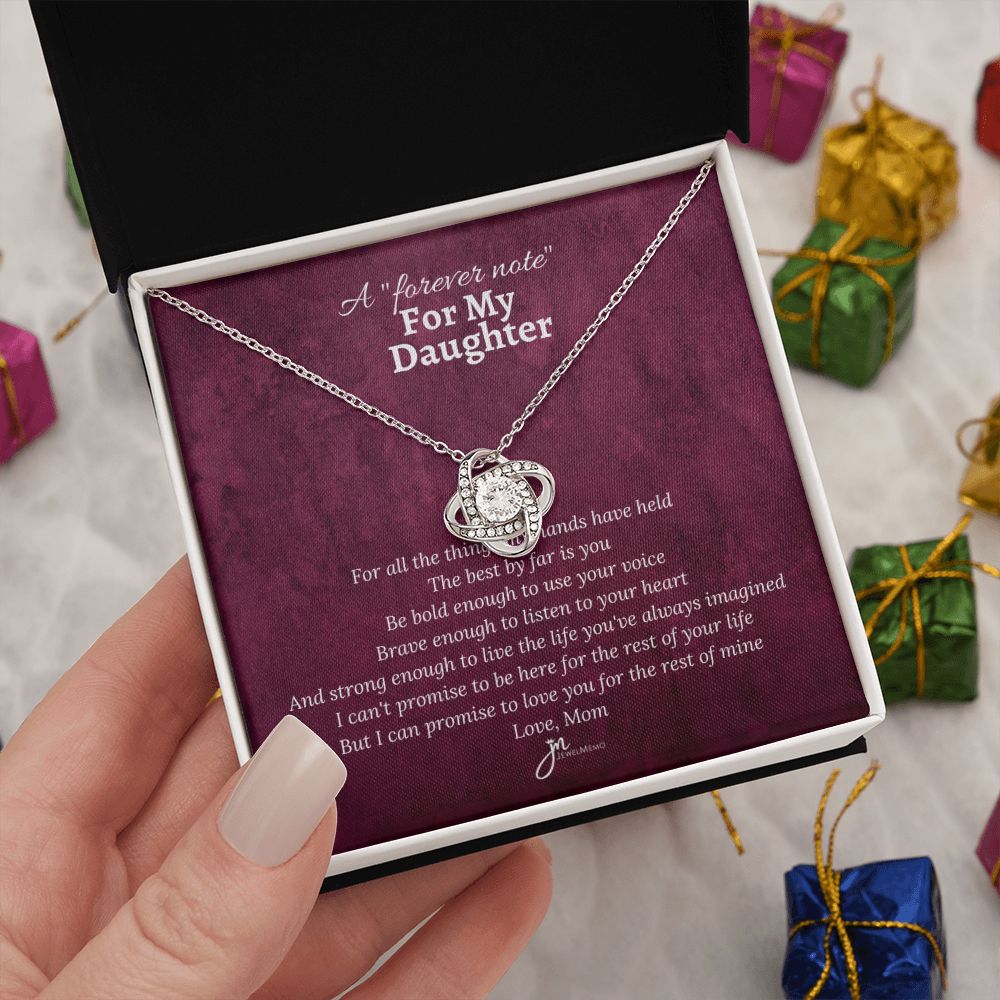For My Daughther, Love Mom Love Knot Necklace