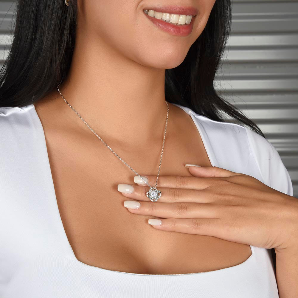 To My Beautiful Daughter, Love Dad - Love Knot Necklace