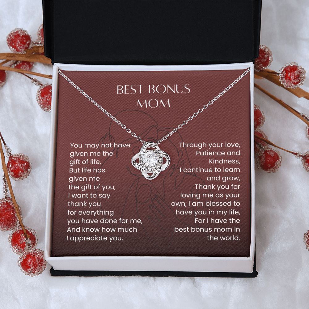 Best Bonus Mom Love Knot Necklace