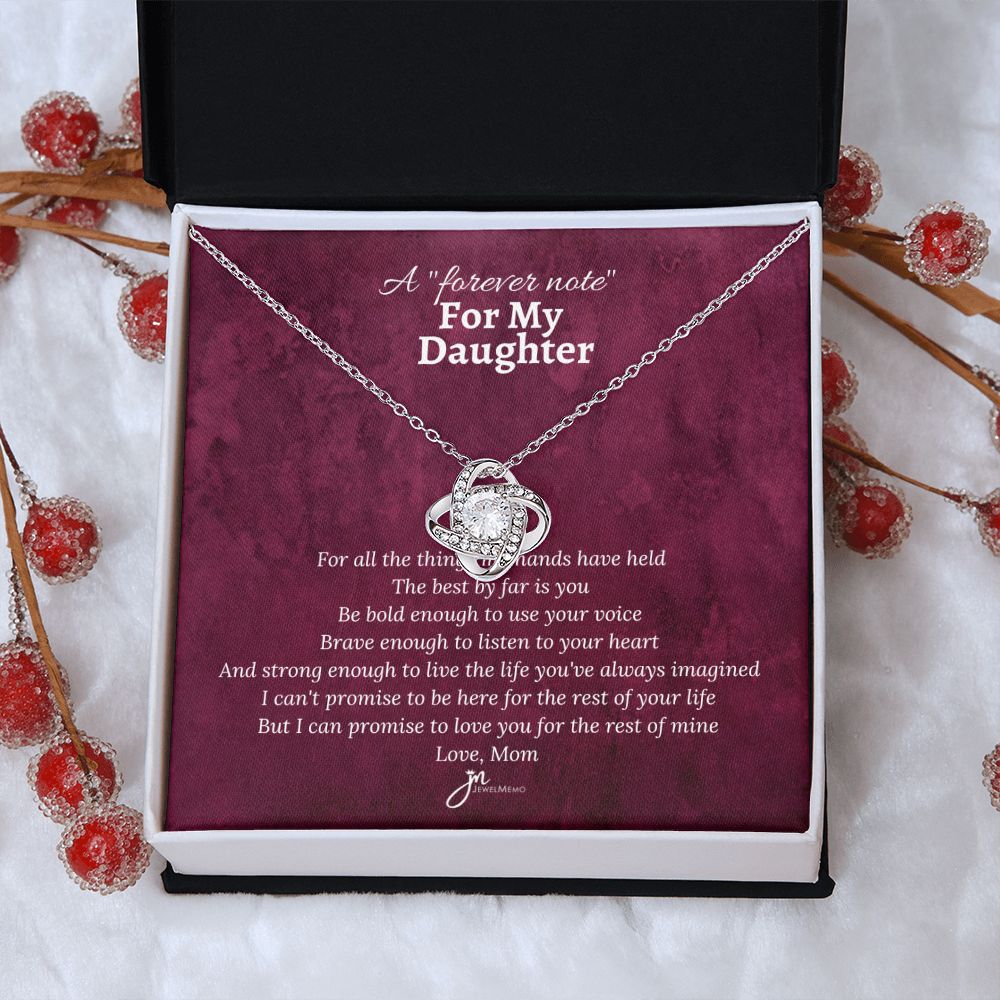 For My Daughther, Love Mom Love Knot Necklace