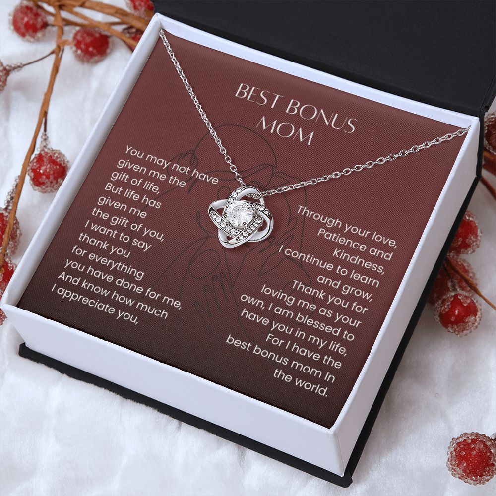 Best Bonus Mom Love Knot Necklace