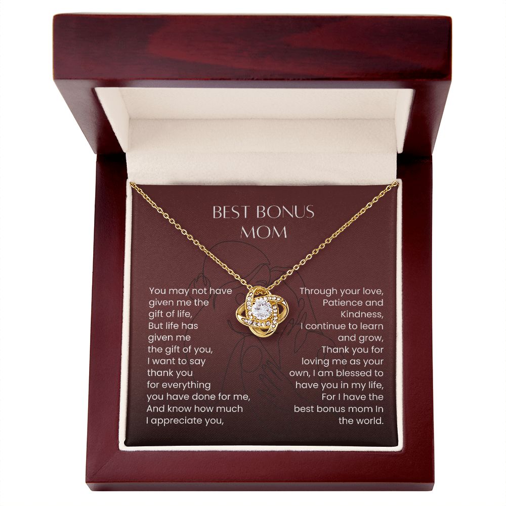 Best Bonus Mom Love Knot Necklace