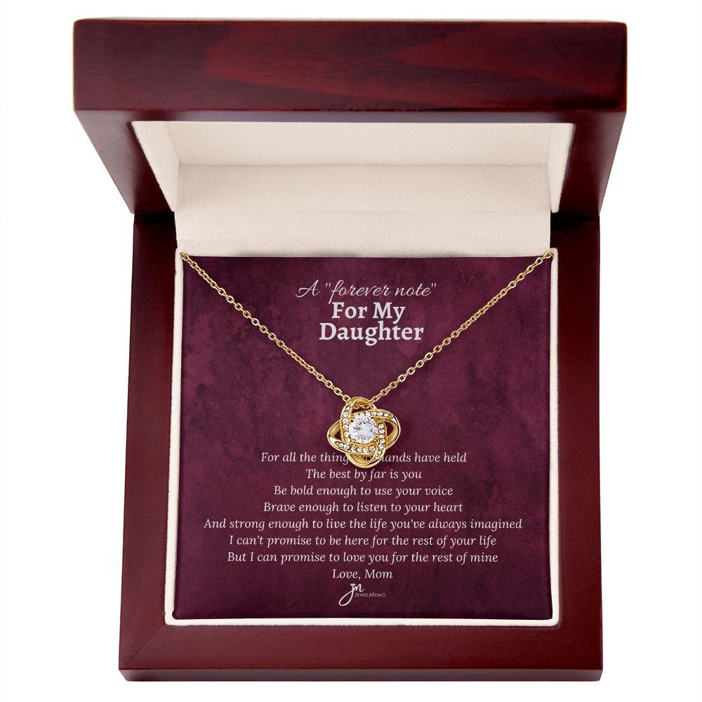 For My Daughther, Love Mom Love Knot Necklace
