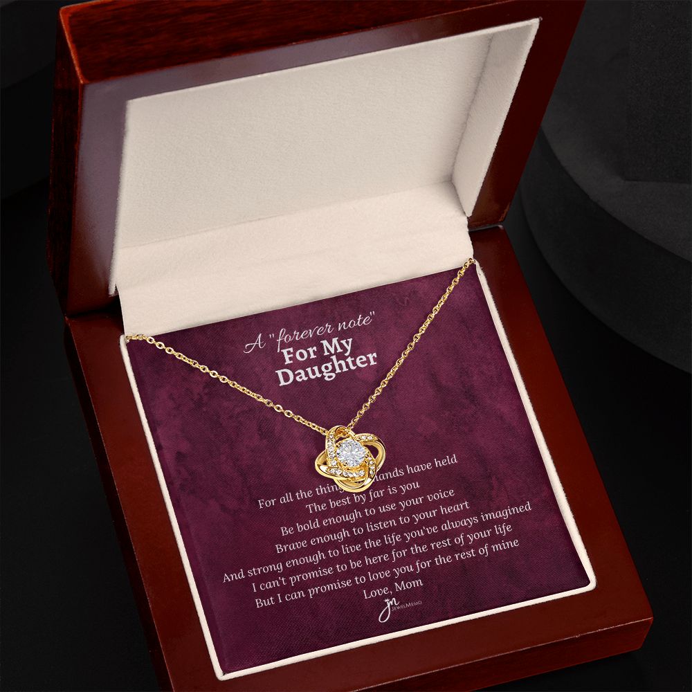 For My Daughther, Love Mom Love Knot Necklace
