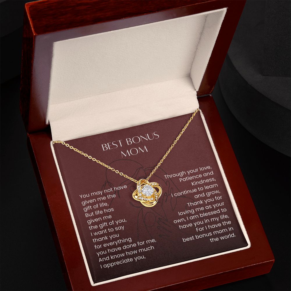 Best Bonus Mom Love Knot Necklace