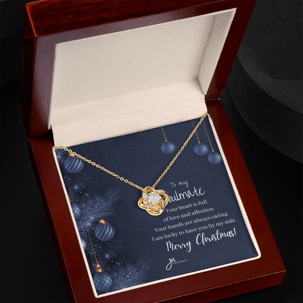 To My Soulmate Love Knot Christmas Necklace