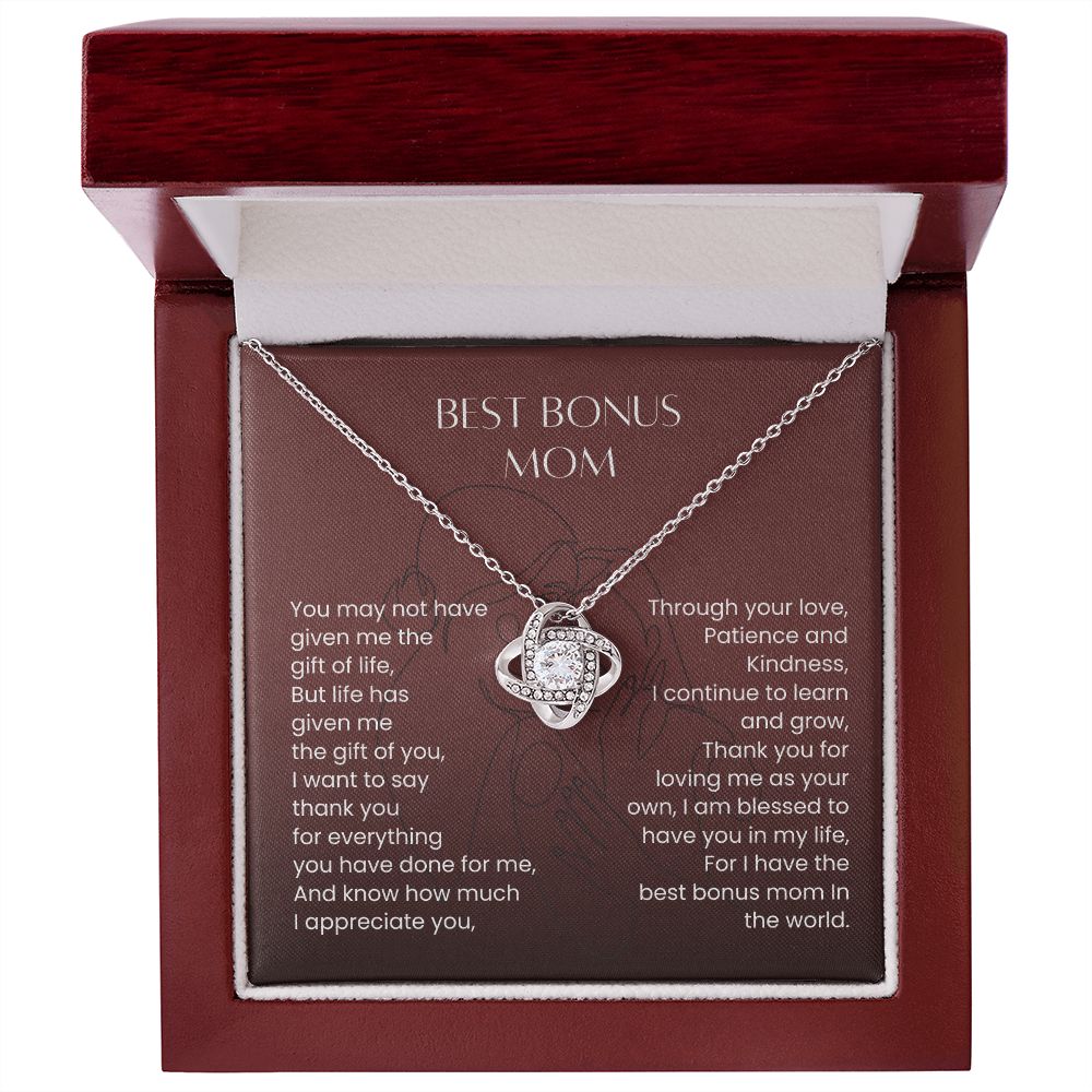 Best Bonus Mom Love Knot Necklace