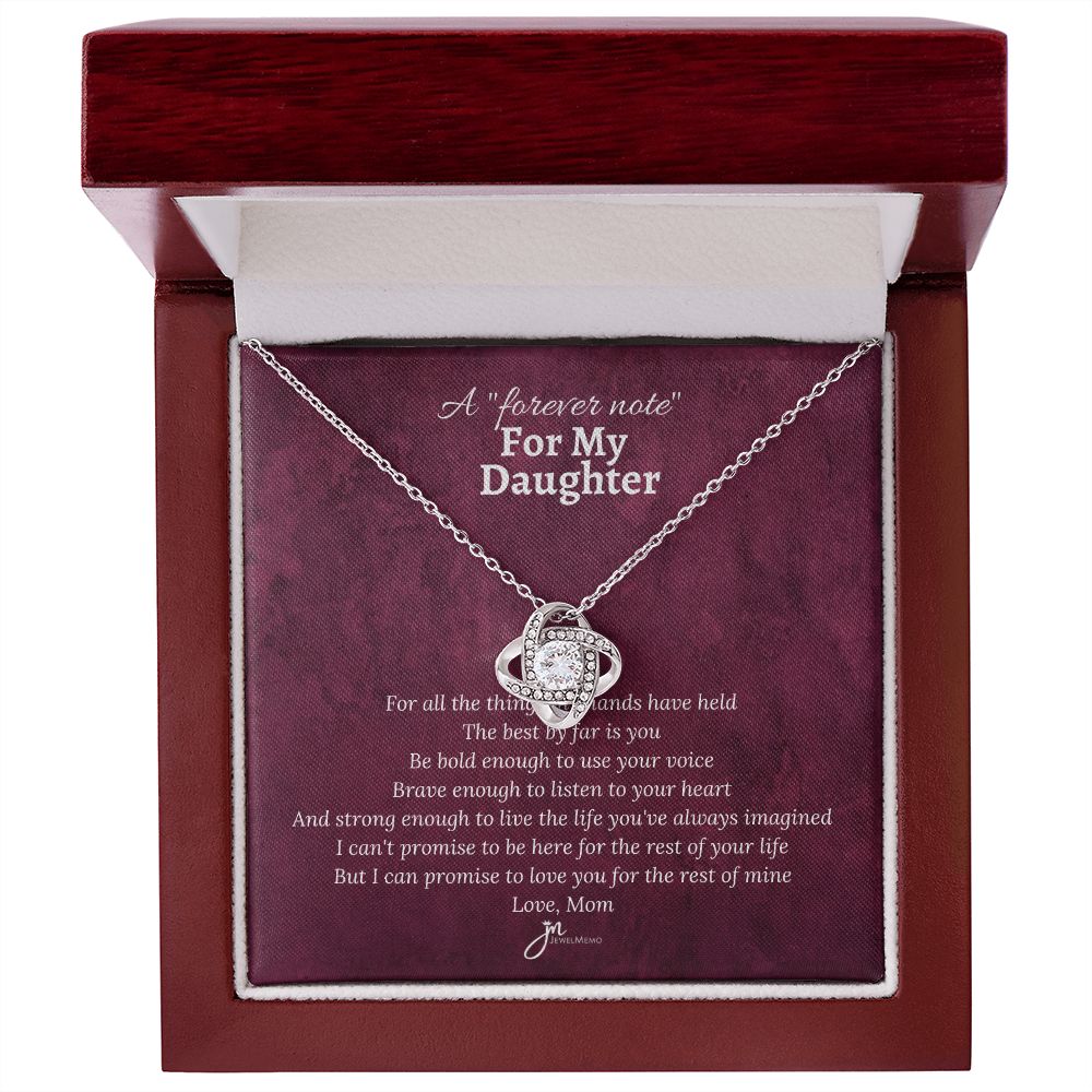 For My Daughther, Love Mom Love Knot Necklace