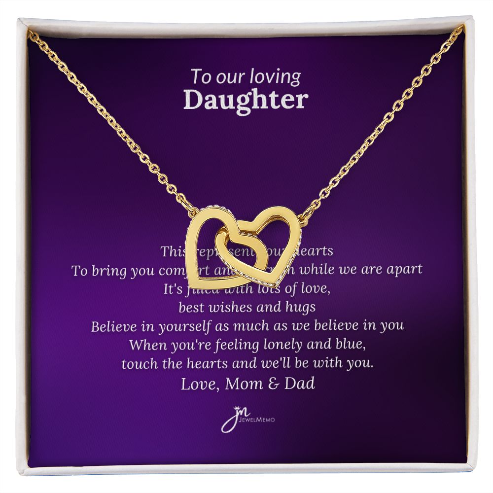 To Our Loving Daughter Interlocking Hearts Necklace