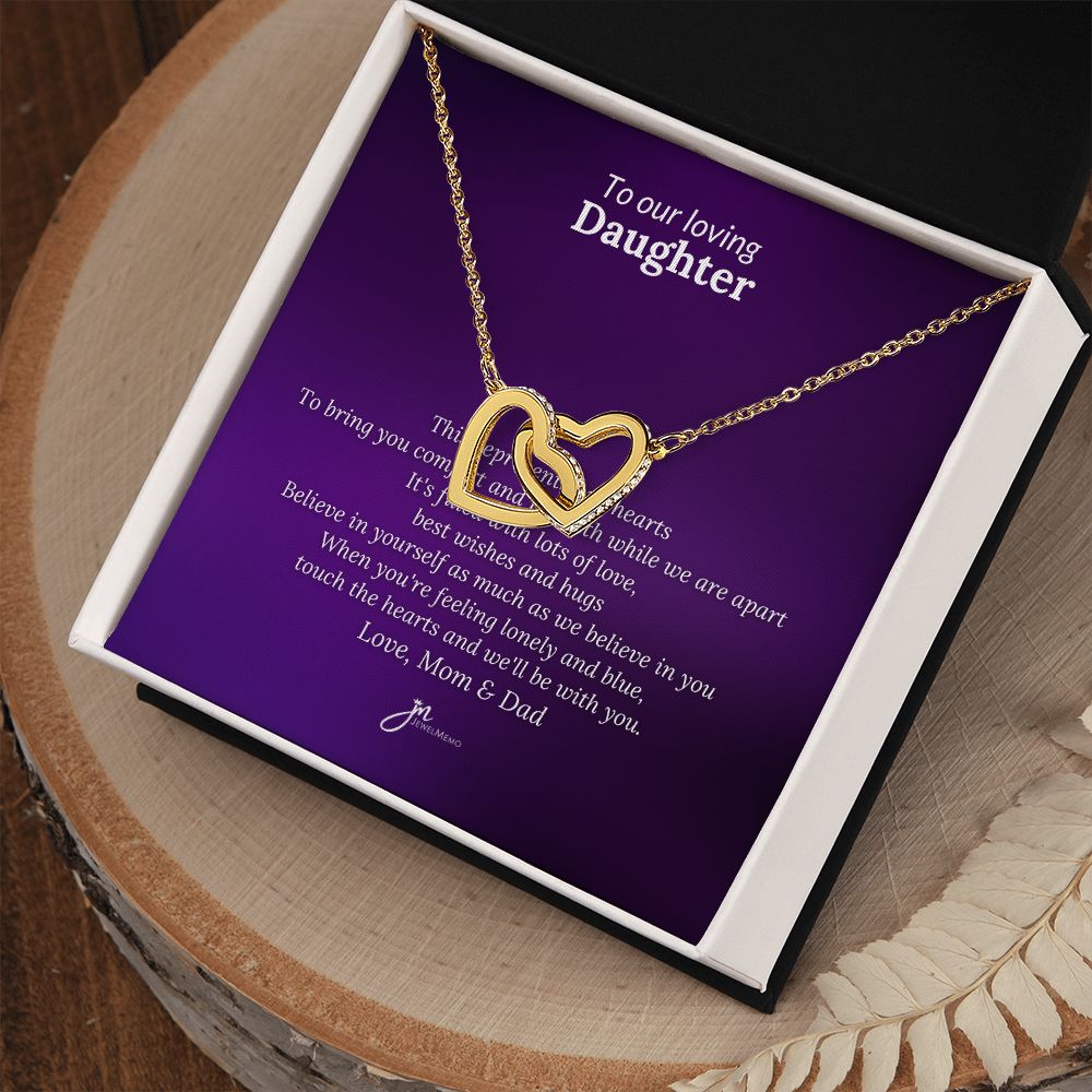 To Our Loving Daughter Interlocking Hearts Necklace