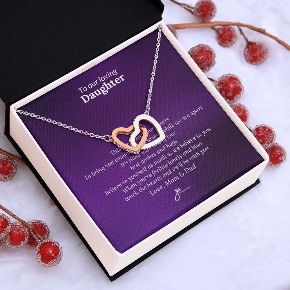 To Our Loving Daughter Interlocking Hearts Necklace