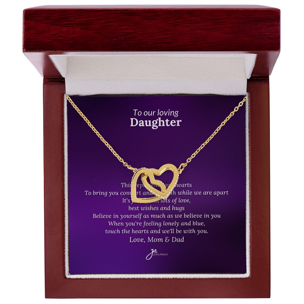 To Our Loving Daughter Interlocking Hearts Necklace
