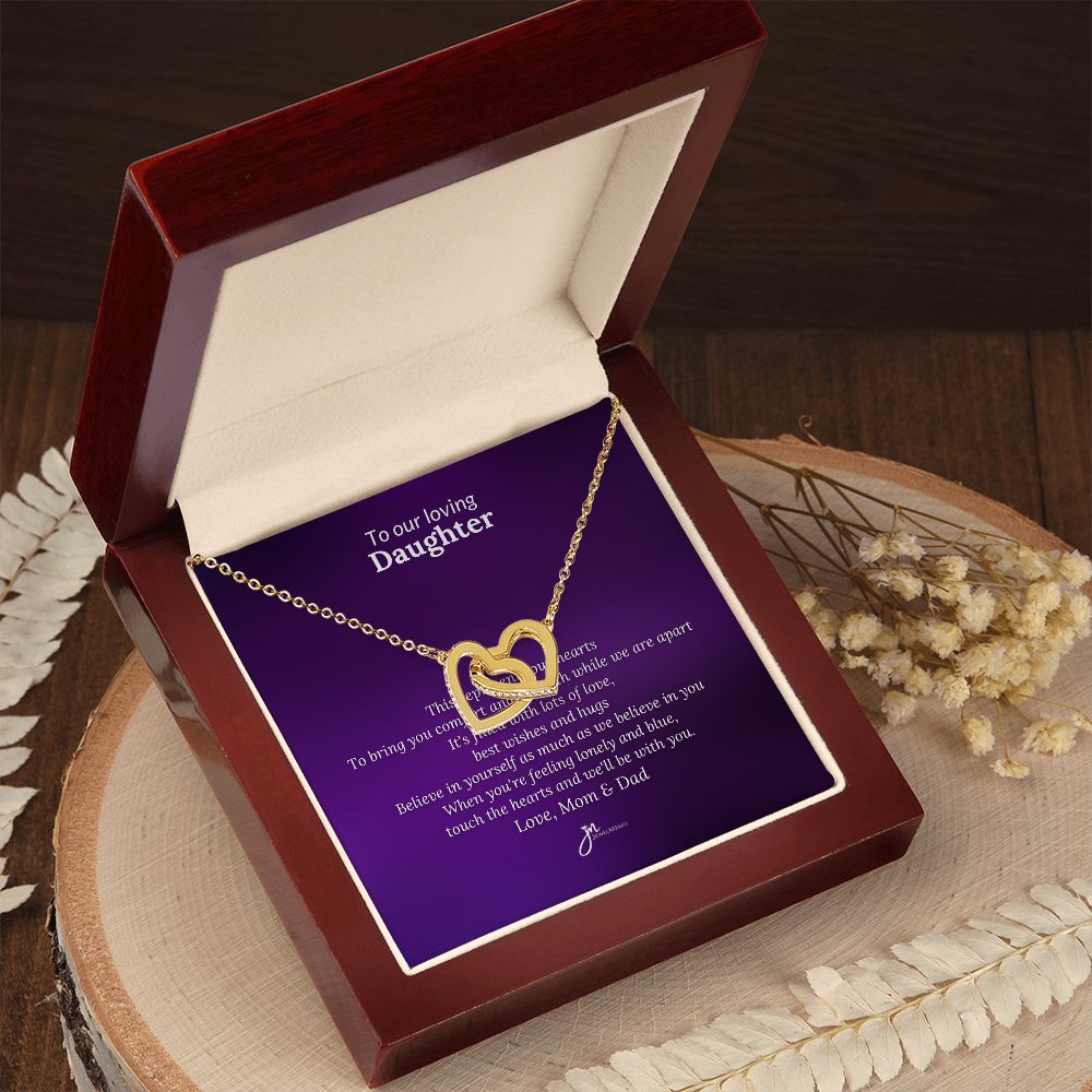 To Our Loving Daughter Interlocking Hearts Necklace