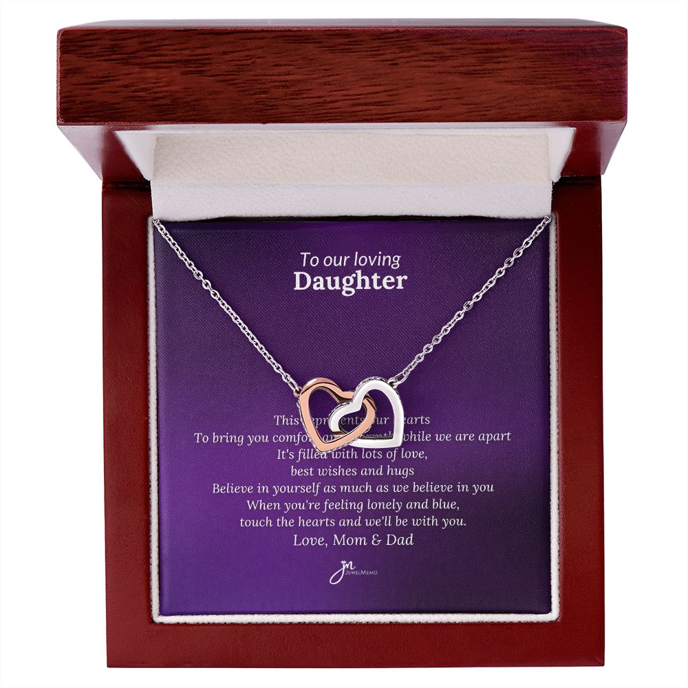 To Our Loving Daughter Interlocking Hearts Necklace