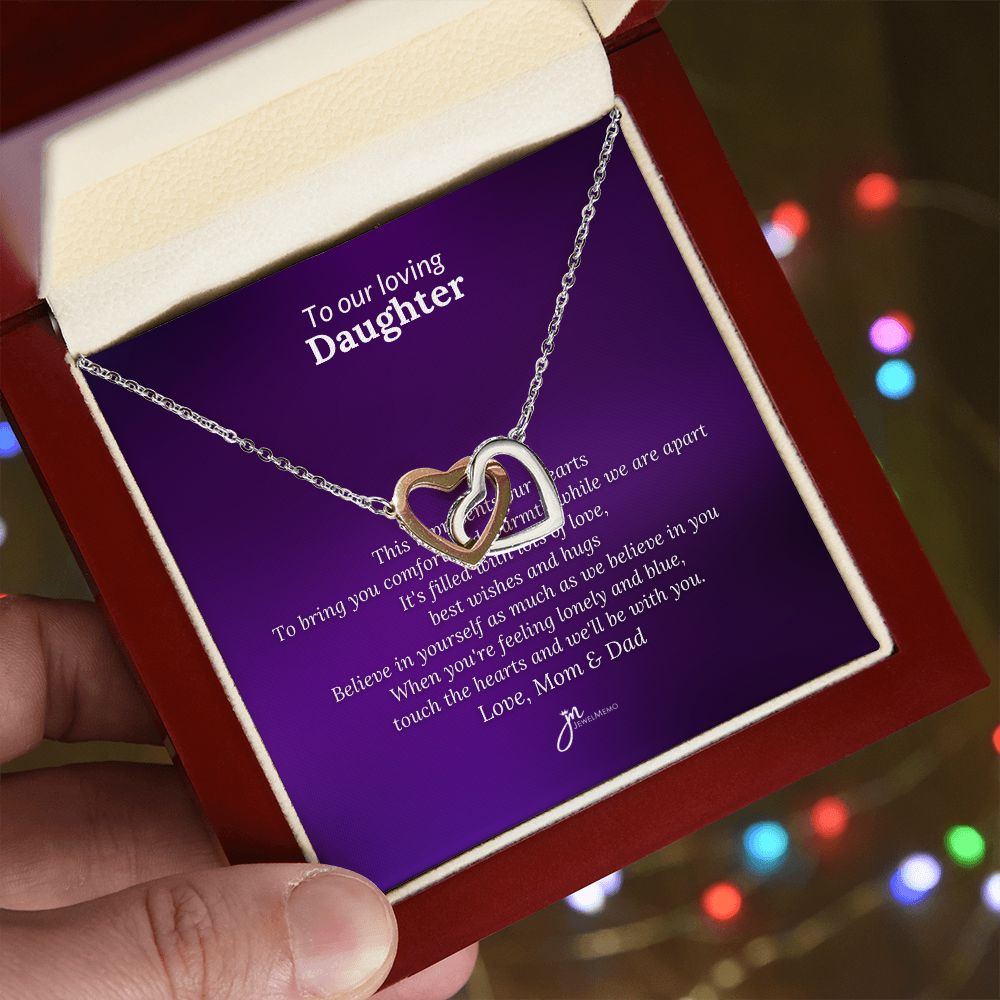 To Our Loving Daughter Interlocking Hearts Necklace