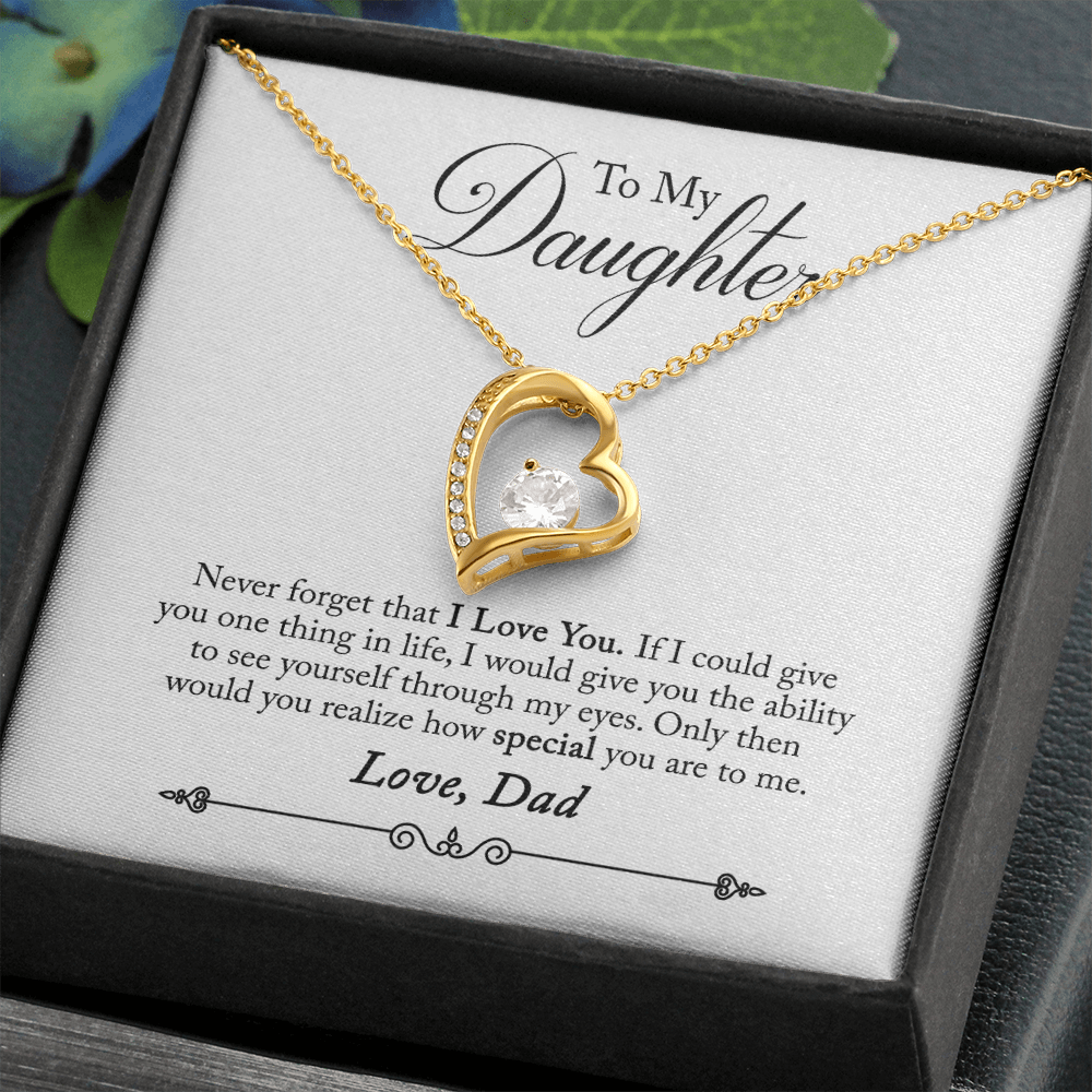 For Daughter Necklace - Never Forget That I Love You Forever Love - Silver