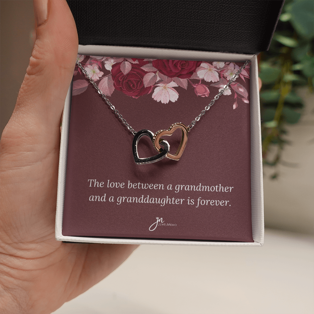 Love Is Forever Grandmother Interlocking Hearts Necklace