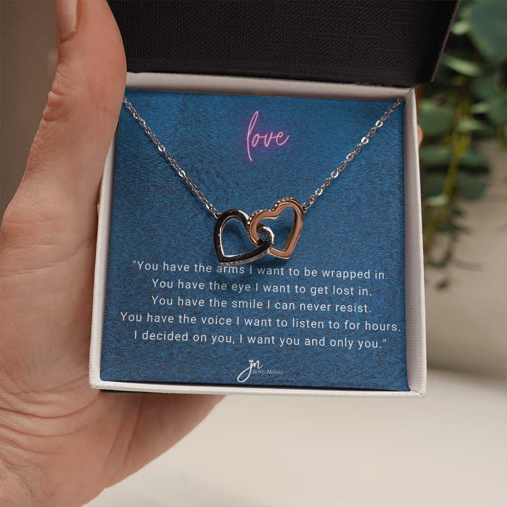 I Decided On You Interlocking Hearts Necklace