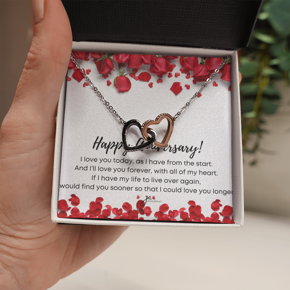 Interlocking Hearts Anniversary Necklace - I'll Love You Forever