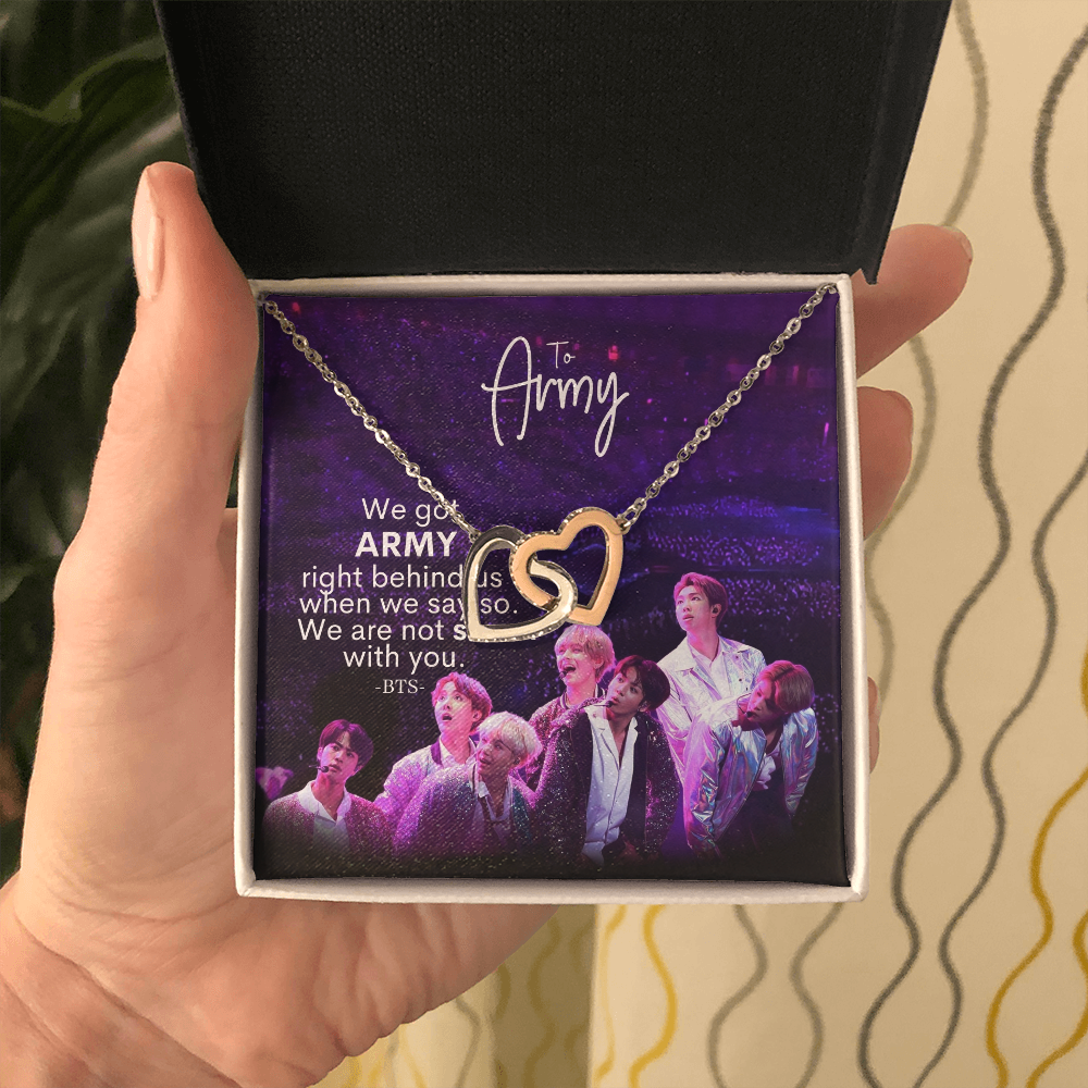 Got Army Right Behind Us Interlocking Hearts Necklace