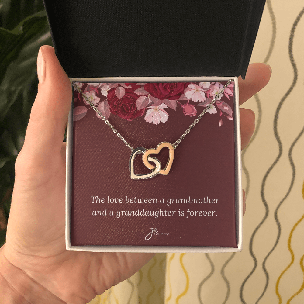 Love Is Forever Grandmother Interlocking Hearts Necklace