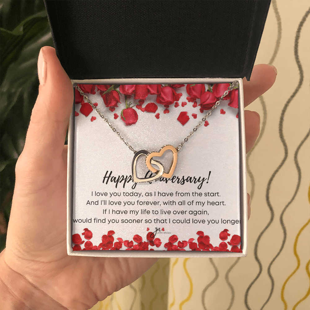 Interlocking Hearts Anniversary Necklace - I'll Love You Forever