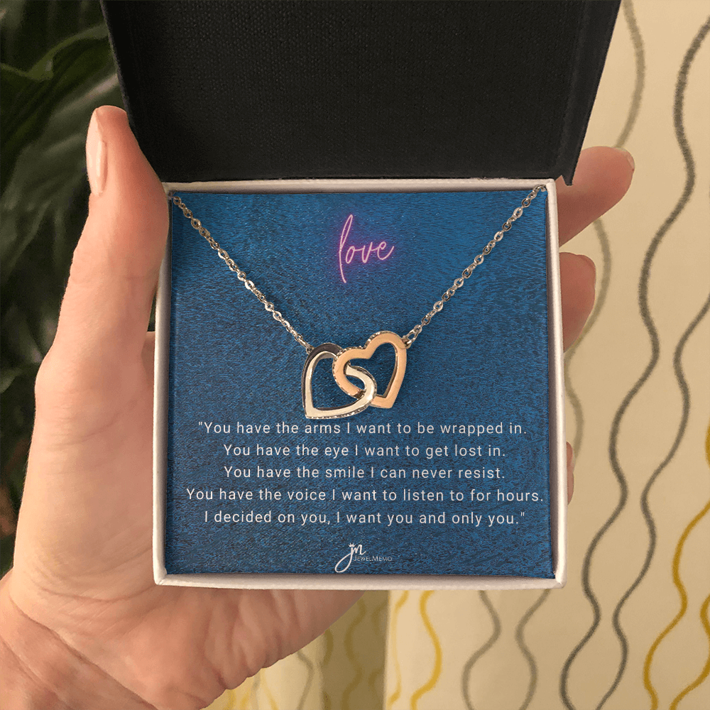 I Decided On You Interlocking Hearts Necklace