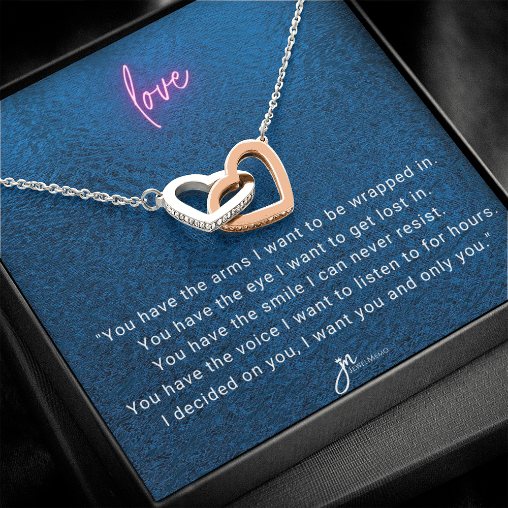 I Decided On You Interlocking Hearts Necklace