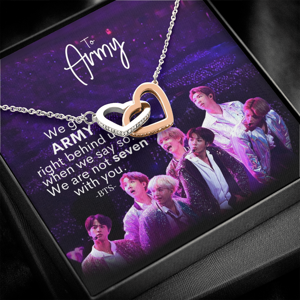 Got Army Right Behind Us Interlocking Hearts Necklace
