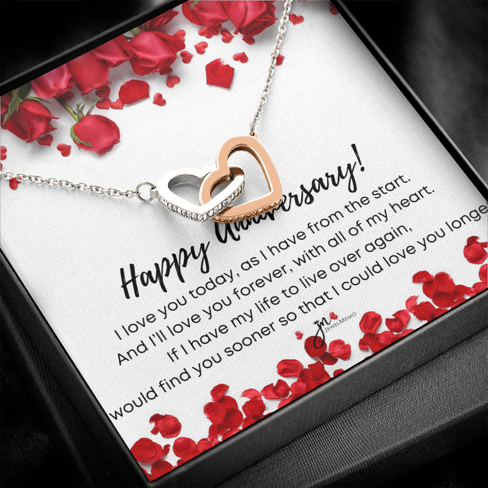 Interlocking Hearts Anniversary Necklace - I'll Love You Forever