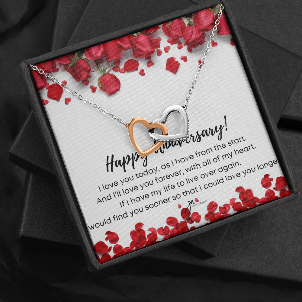 Interlocking Hearts Anniversary Necklace - I'll Love You Forever