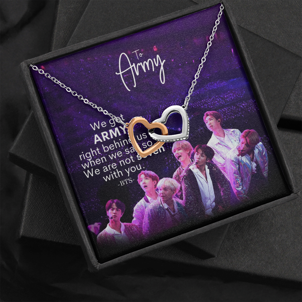 Got Army Right Behind Us Interlocking Hearts Necklace