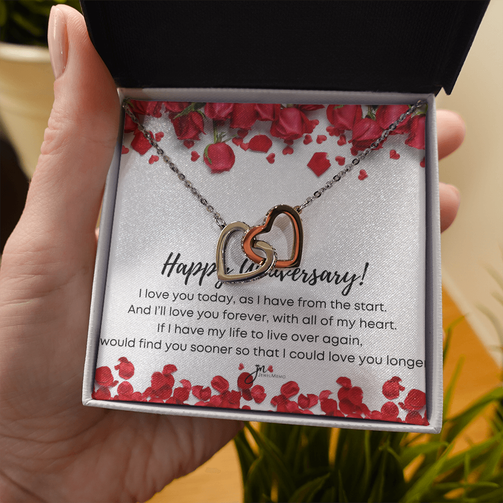 Interlocking Hearts Anniversary Necklace - I'll Love You Forever