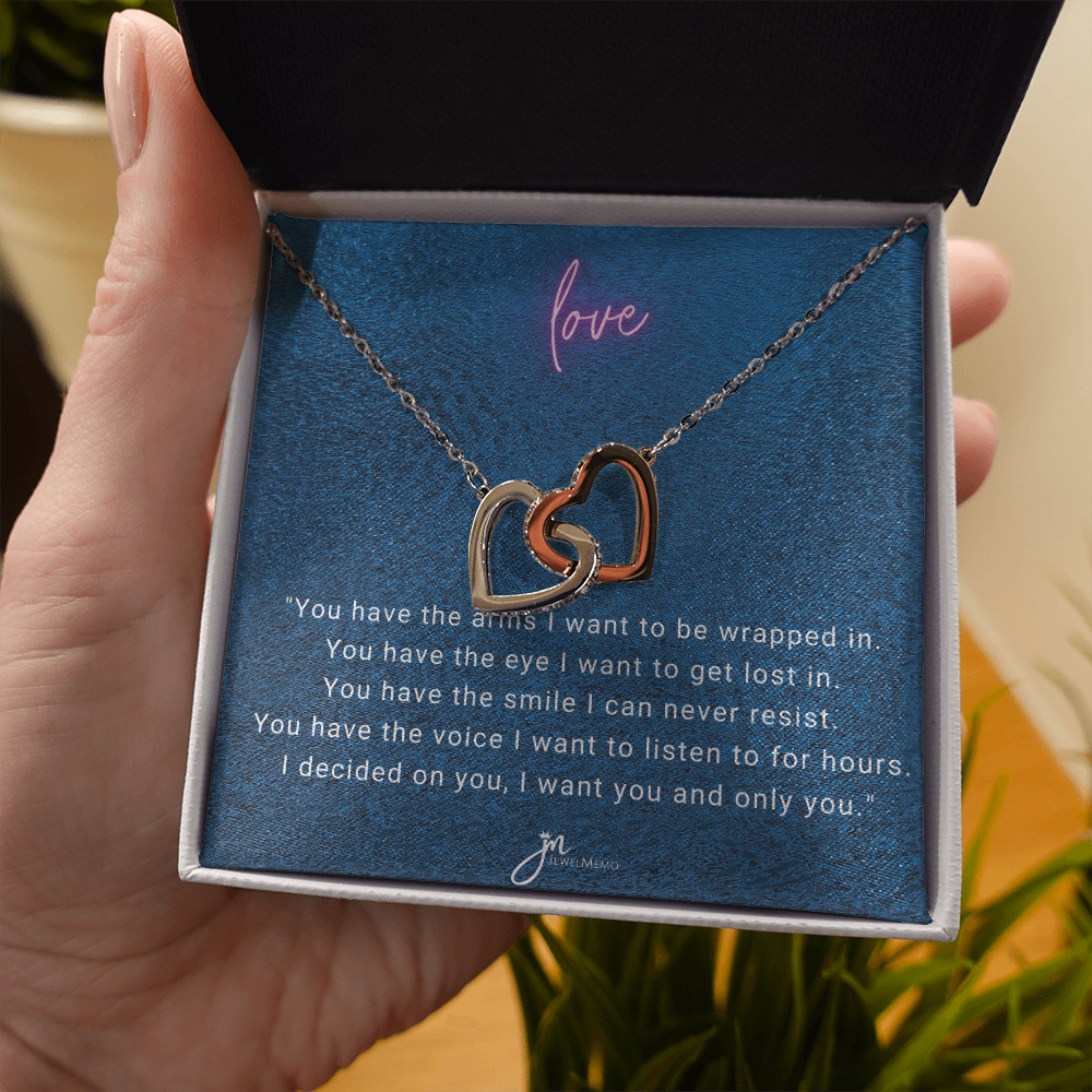 I Decided On You Interlocking Hearts Necklace