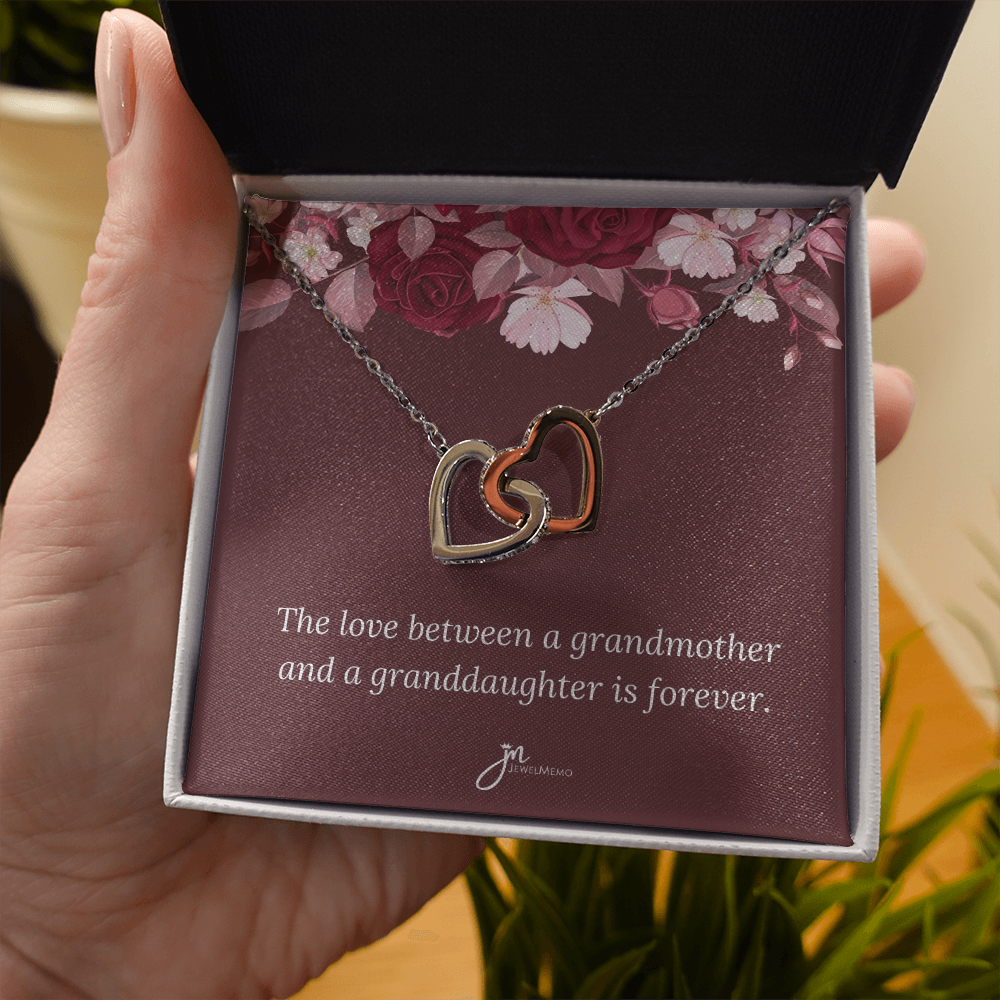 Love Is Forever Grandmother Interlocking Hearts Necklace