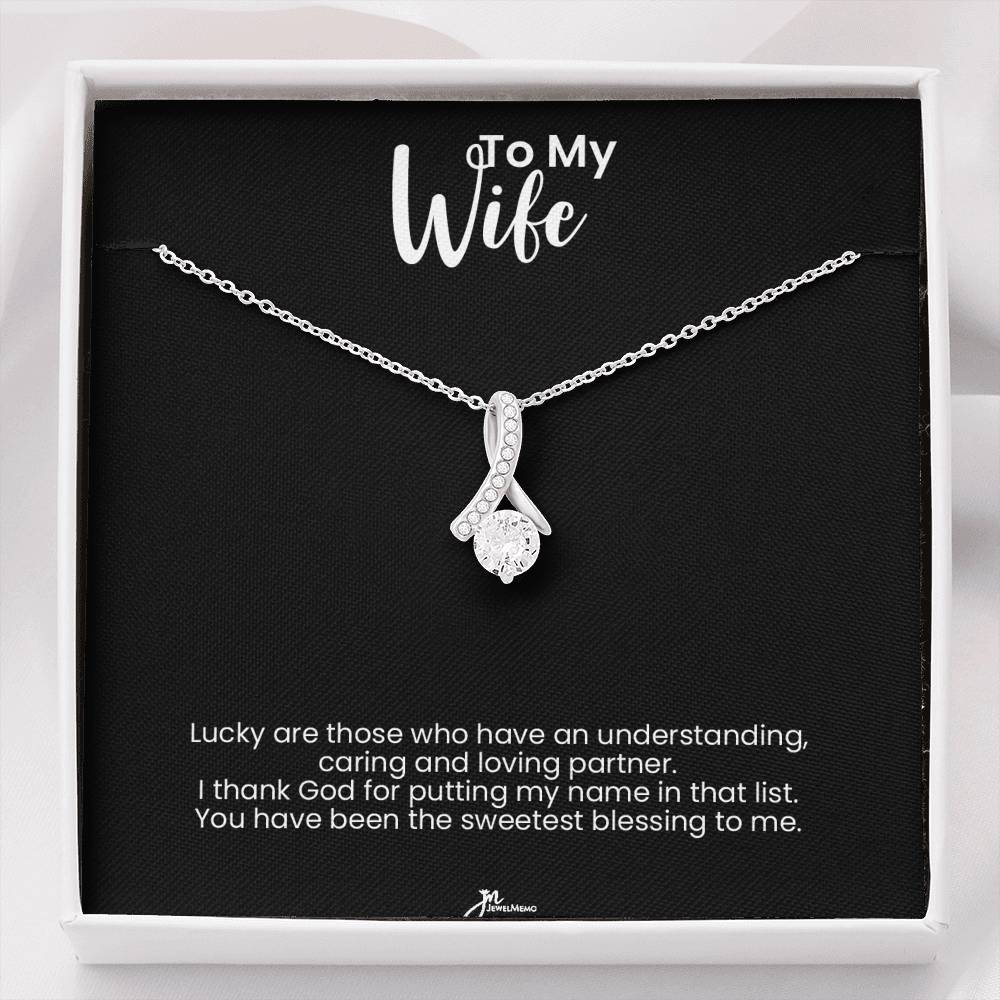To My Wife Alluring Beauty Necklace - Sweetest Blessing