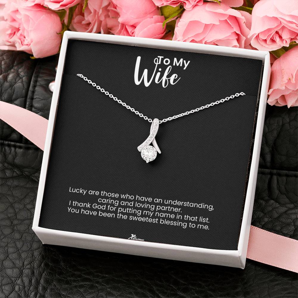 To My Wife Alluring Beauty Necklace - Sweetest Blessing