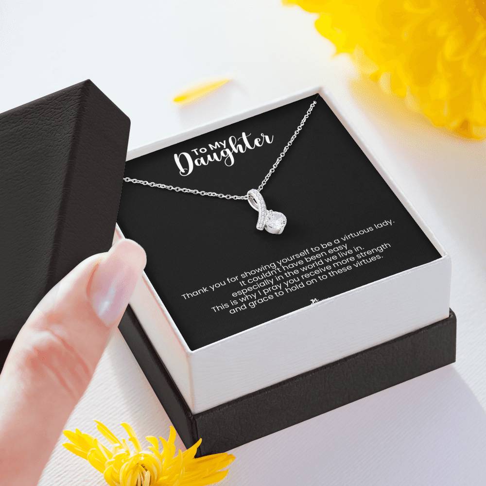 To My Daughter Alluring Beauty Necklace - Virtuous Lady