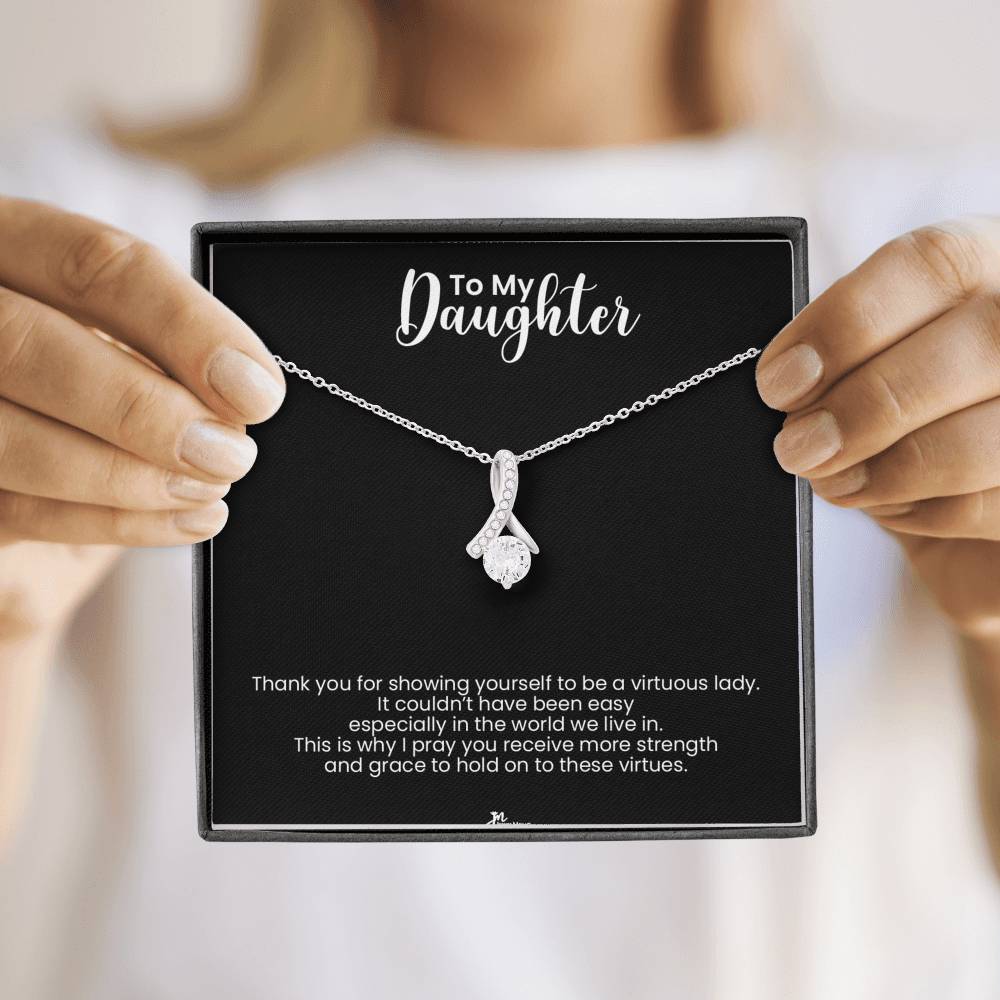 To My Daughter Alluring Beauty Necklace - Virtuous Lady